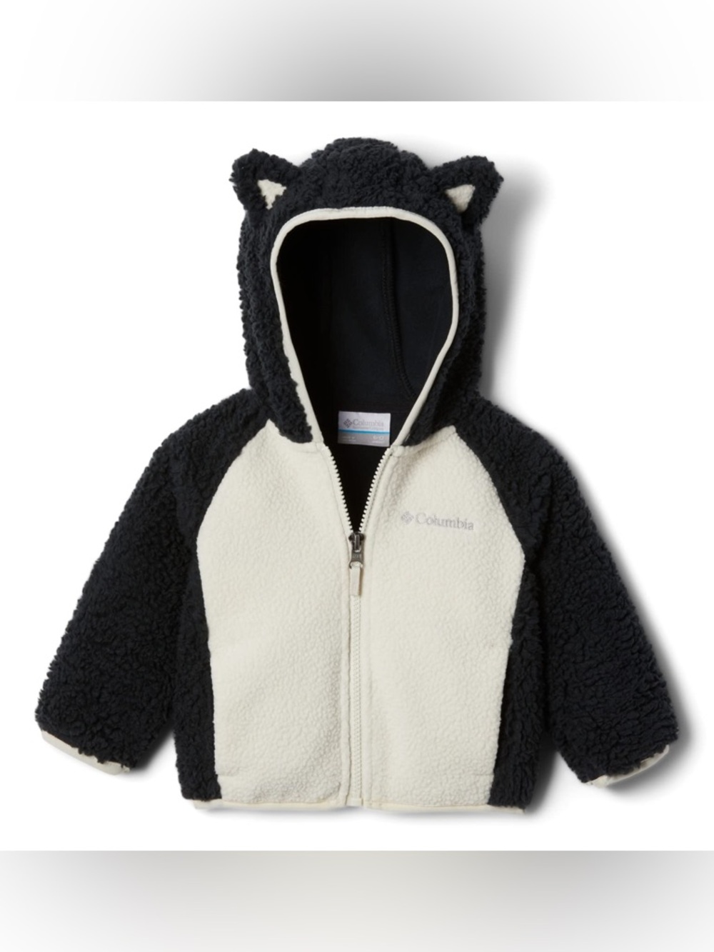 Columbia Black and Cream Sherpa Zip Hoodie